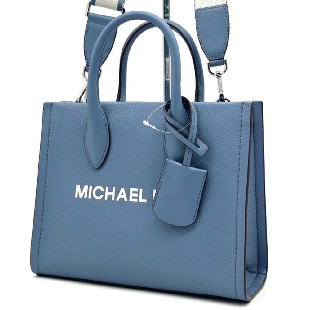 Michael Kors Mirella Small Pebbled Leather
Crossbody Bag Blue Denim